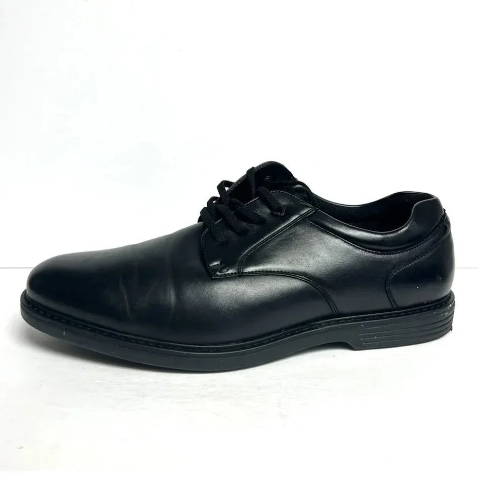 Nunn Bush Mens Wade Work Plain Toe Oxford Black 12 M